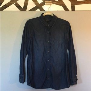 Denim button-down shirt